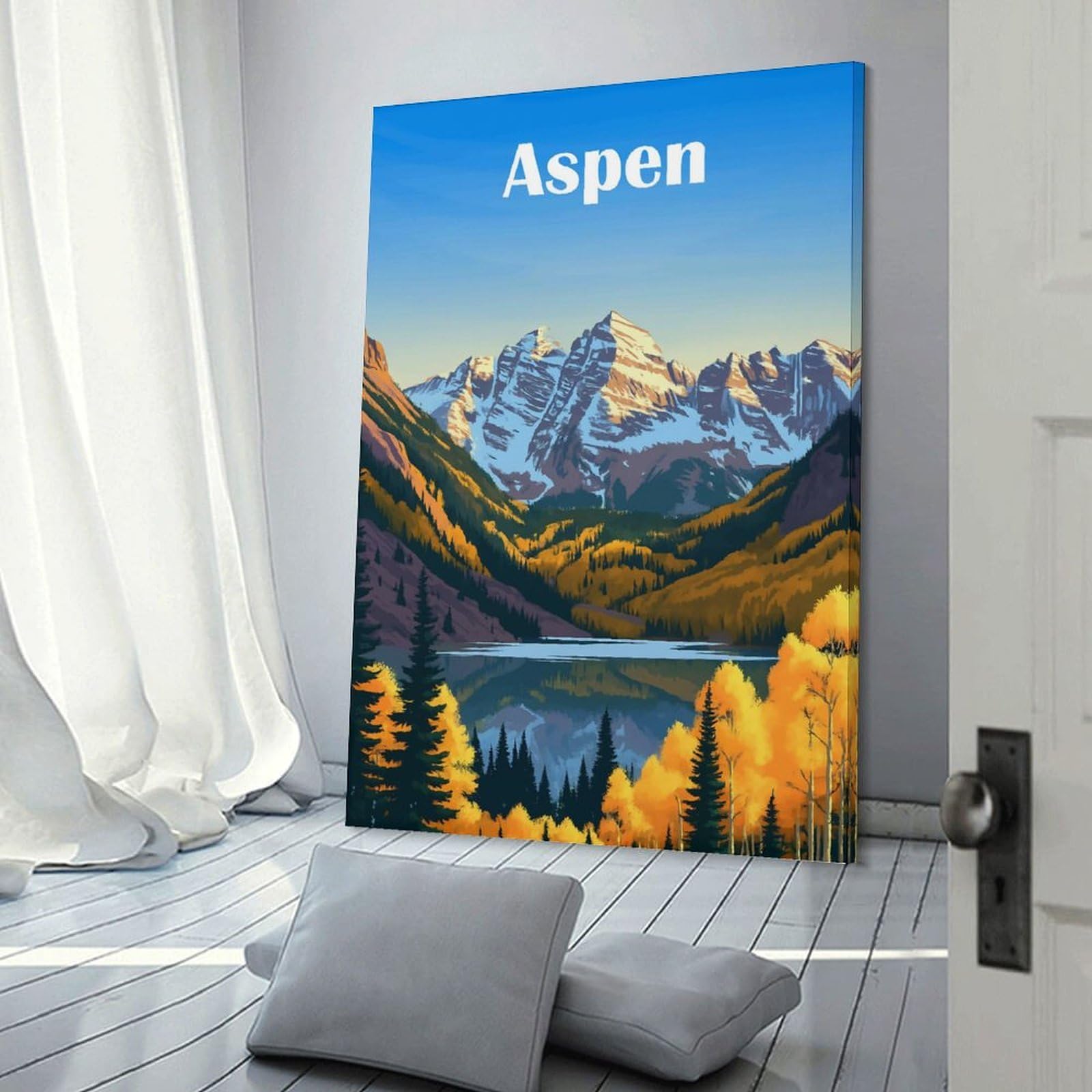 Junmoney Aspen Colorado Home Decor Wall Art 24x36inch(60x90cm), for Office, Study Or Home Workspace, Home Office Artwork with Decorative Appeal