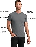 Vista 2 de True Classic Camisetas para hombres Camisetas de manga corta con cuello redondo para hombre, Camisetas de mezcla de algodón lisas y novedosas