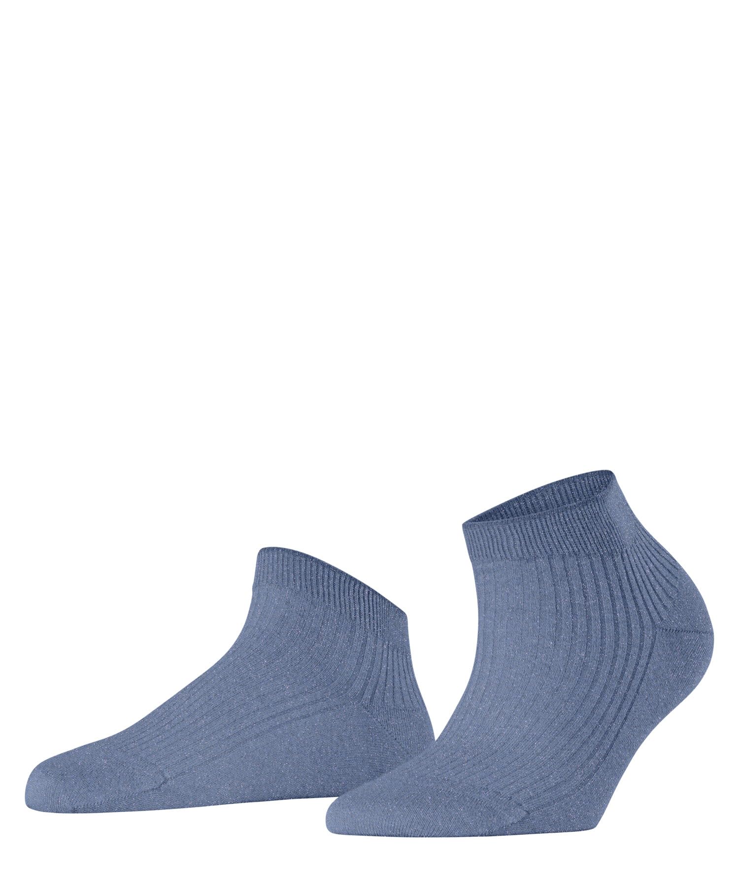 FALKE Women's Shiny W Sn Viscose Low-Cut Plain 1 Pair Trainer Socks, Blue Ice 6283, 5.5-8