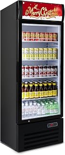 Commercial Refrigerator Beverage Cooler, 12.5 Cu.Ft Display Refrigerator with Glass Door, Drink Fridge with Led Light, 4 Adjustable Shelves, Merchandiser Refrigerator for Beer, Bar, Shop