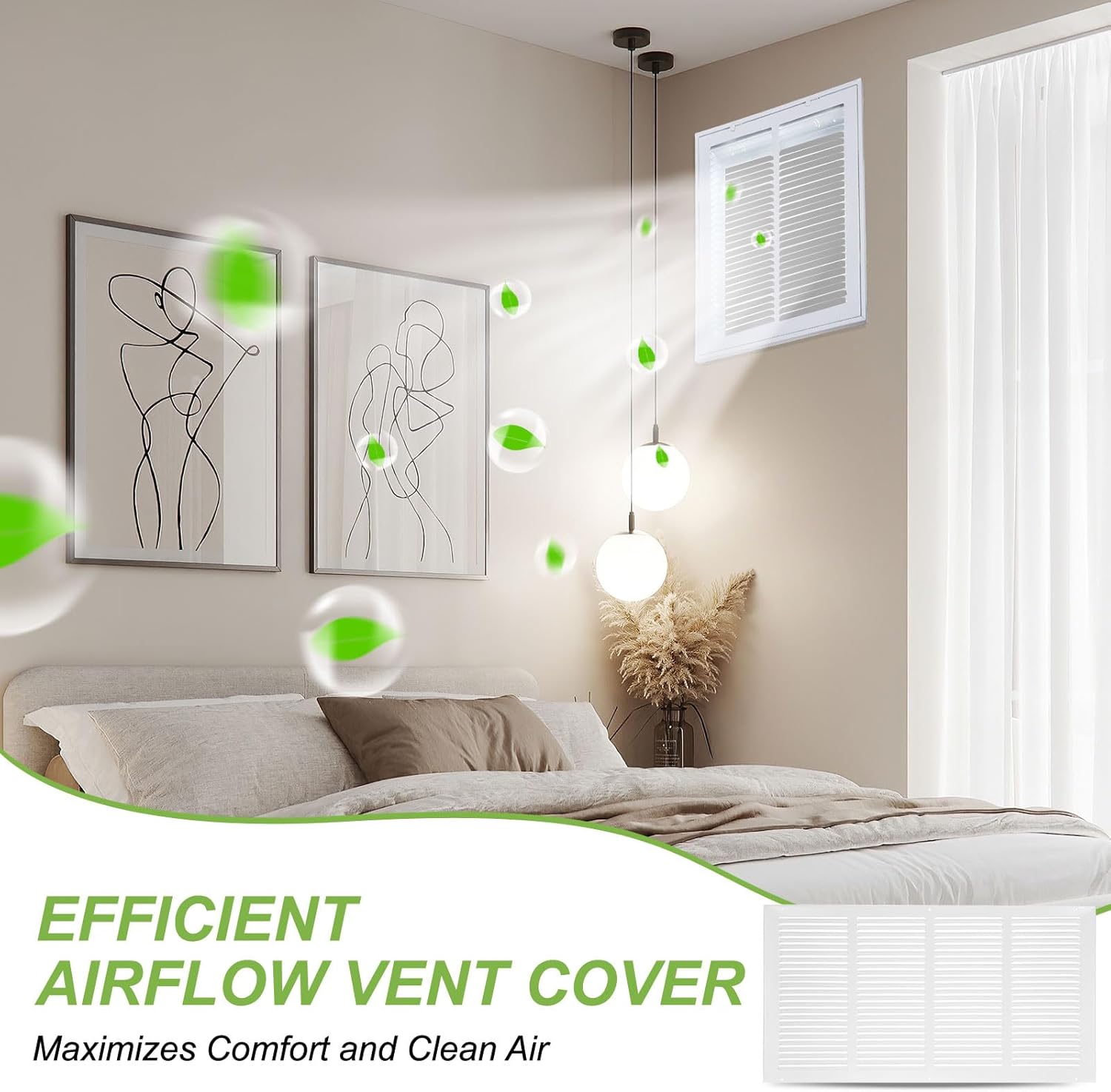 PATIKIL 24" x 12" Duct Opening Vent Cover, Air Supply Grille Register Return Air Filter Grille Removable Face/Door for Home Ceiling Wall Floor, White-Outer Size: 25.7" x 13.8"