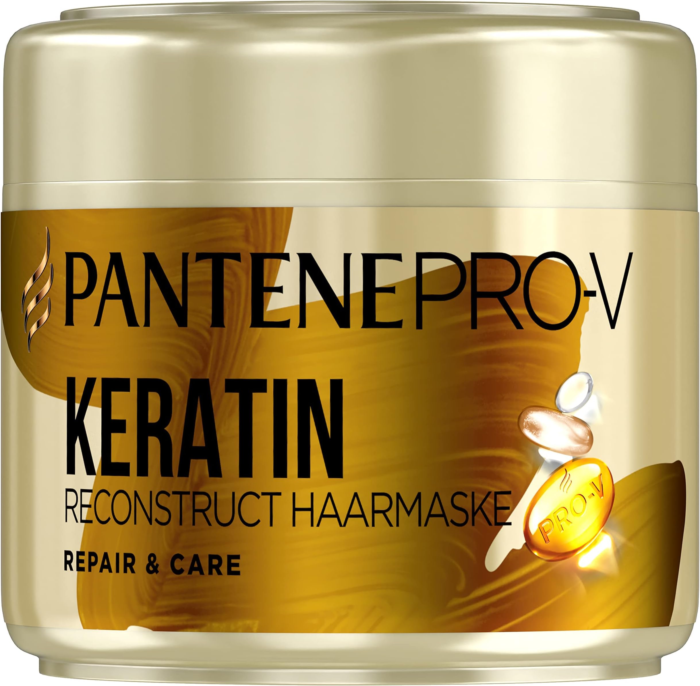 Pro-V Repair & Care Keratin Reconstruct Hair Mask, Hair Treatment for Dry Hair, Hair Care for Dry Hair, Hair Care Shine, for Damaged Hair, Gold, 300 ml