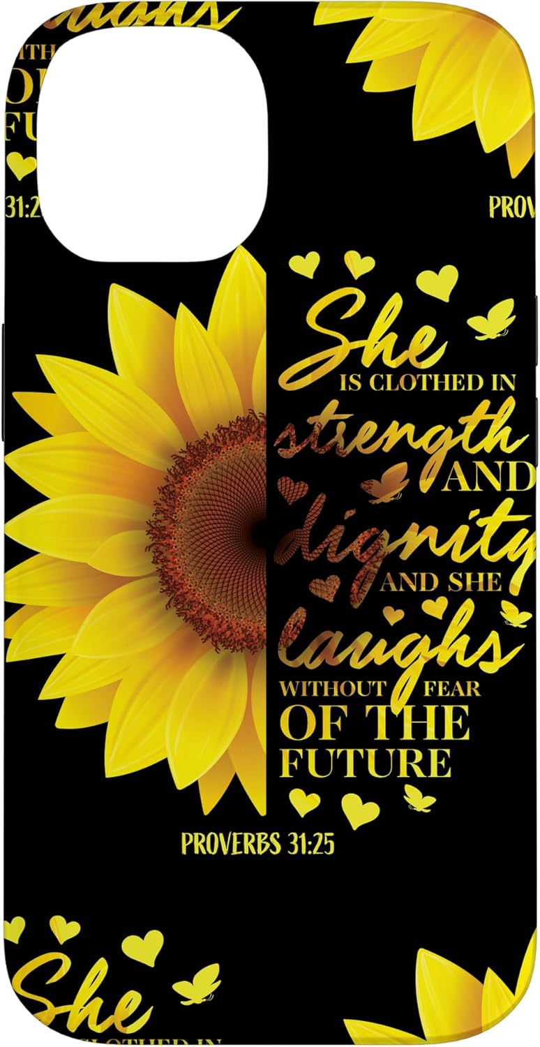 iPhone 12 mini Christian Cute Bible Verse Phone Cases Women Gifts Sunflower Case