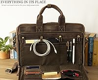 Vista 4 de Leather Messenger Bag for Men - Laptop Case, Office Briefcase, Computer Satchel for Laptops