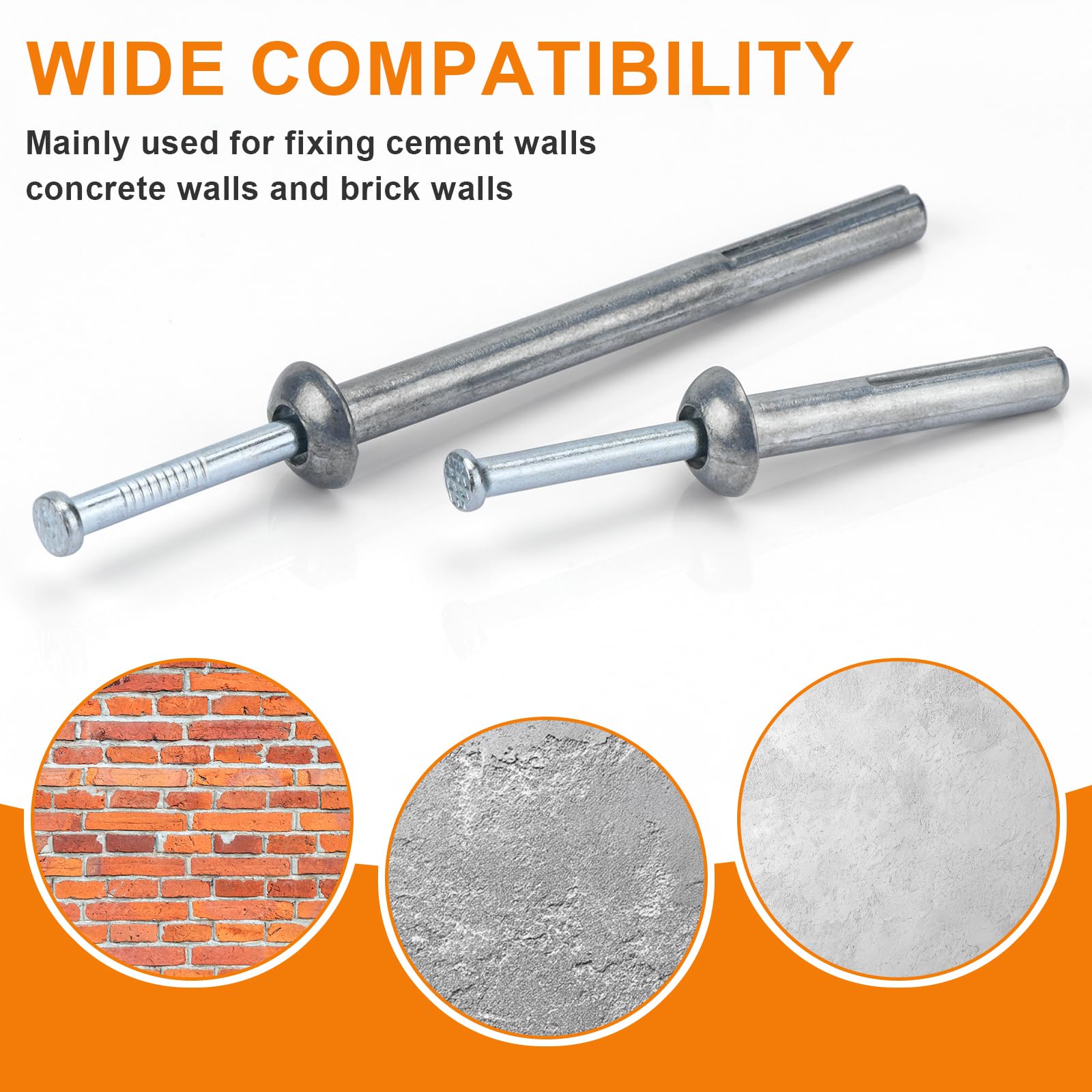 Hammer Drive Masonry Anchors - Secure Concrete & Brick -4