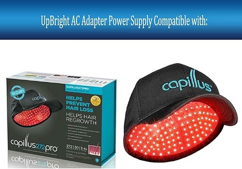 Miniatura 2 de UpBright Adaptador de 5 V CACC compatible con Capillus 272 202 82 Plus Ultra 410 Therapy Cap Hat Capillus272 Capillus82 Capillus202 CapillusPlus