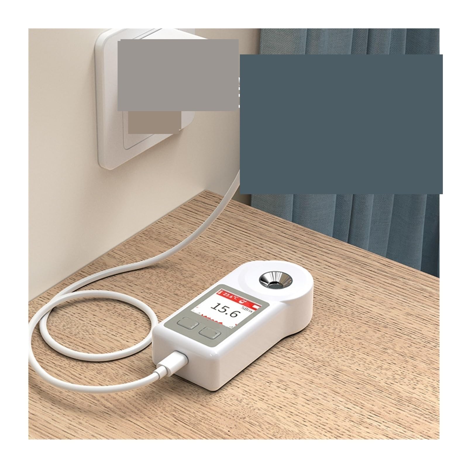 OPFVUJIKX Réfractomètre, Compteur De Sucre Portatif 0-55, Testeur for Fruits Et Boissons, Mesure La Teneur en, Dispositif du Niveau(SDJ1529Colorful (0~35%))
