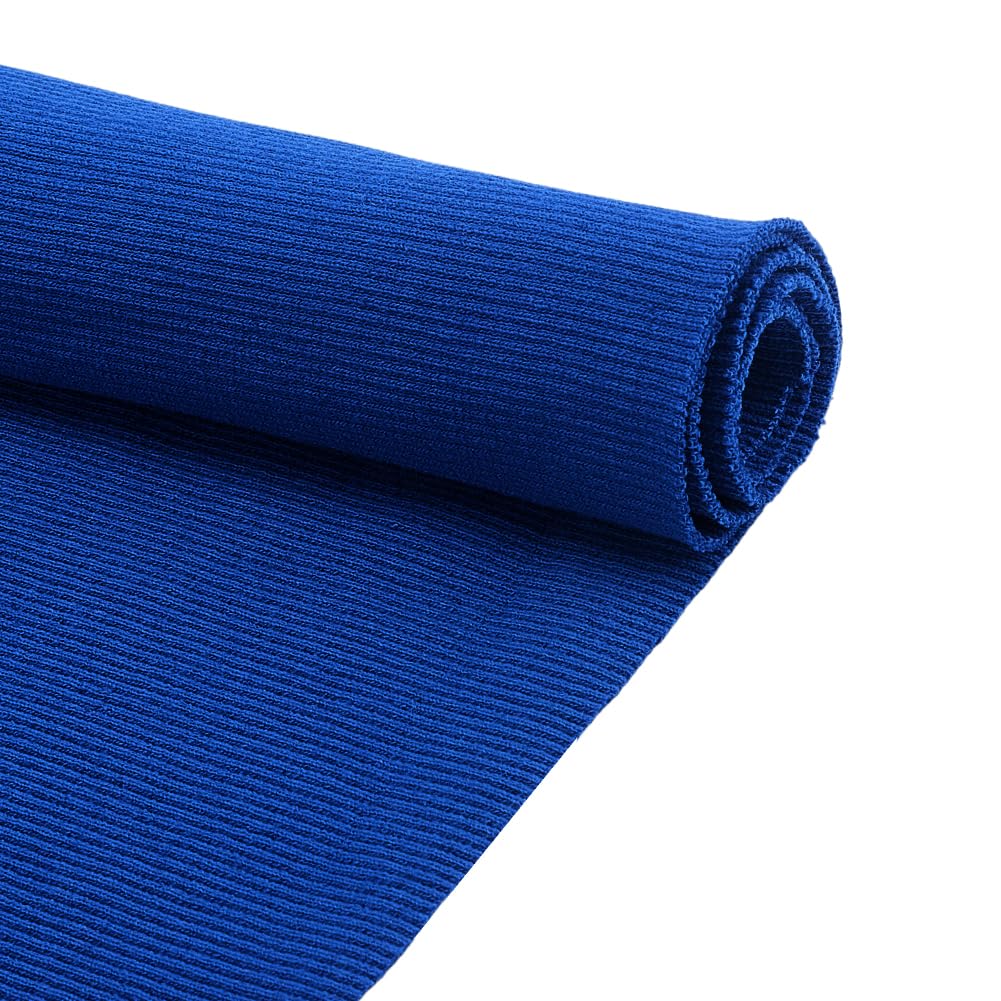 PH PandaHall Blue Ribbing Fabric for Cuffs Stretchy Fabric Elastic Rib Knit Fabrics Waistband Sewing Fabrics for Collar Trim Neckband Jacket Hoodies Clothing Accessories 120x50cm