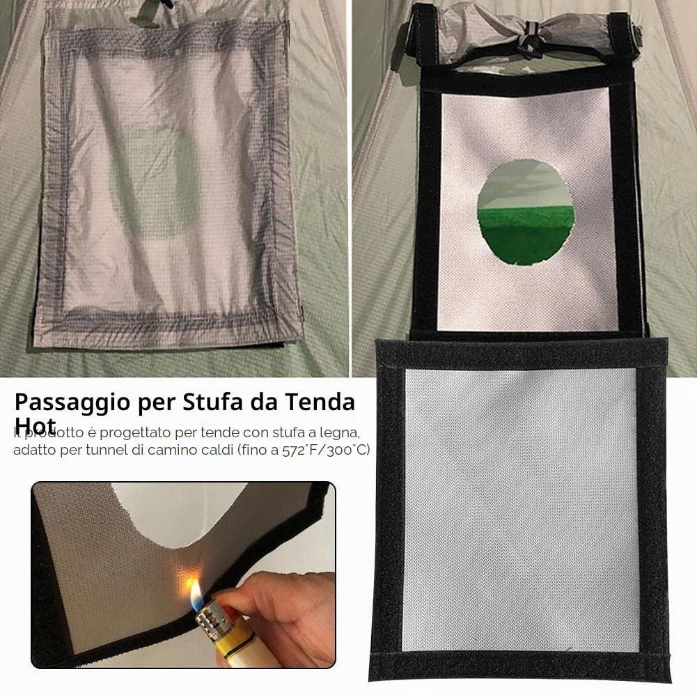 1 Persone Tenda per Camino con Foro per Stufa Teepee Tenda 4 Seasons Campeggio Escursionismo Rifugio