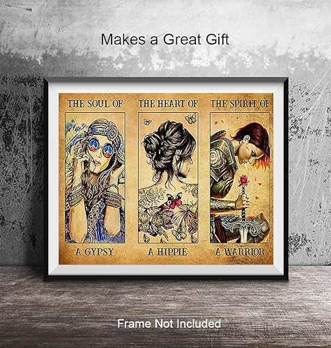 Miniatura 5 de Boho-chic Wall Decor for Women - positive Affirmations Hippie Room Decor - Women's empowerment Motivational quotes Wall Art - Inspirational Gifts
