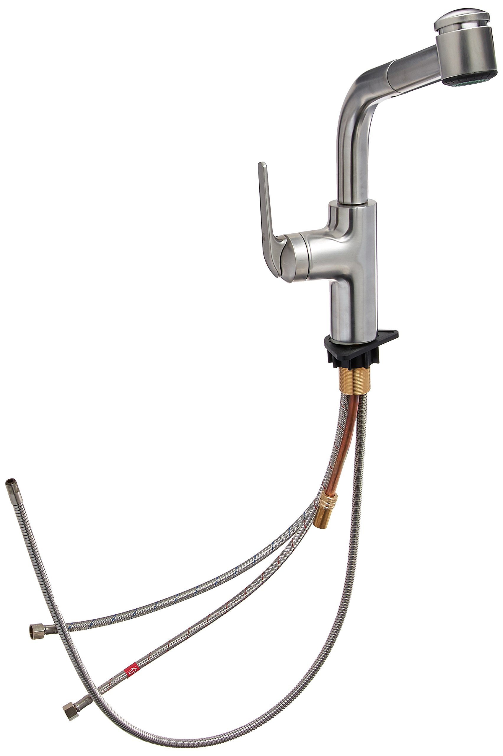 10.061.003.127 DOMO Single-Lever Pull Out Kitchen Faucet, Splendure Stainless Steel