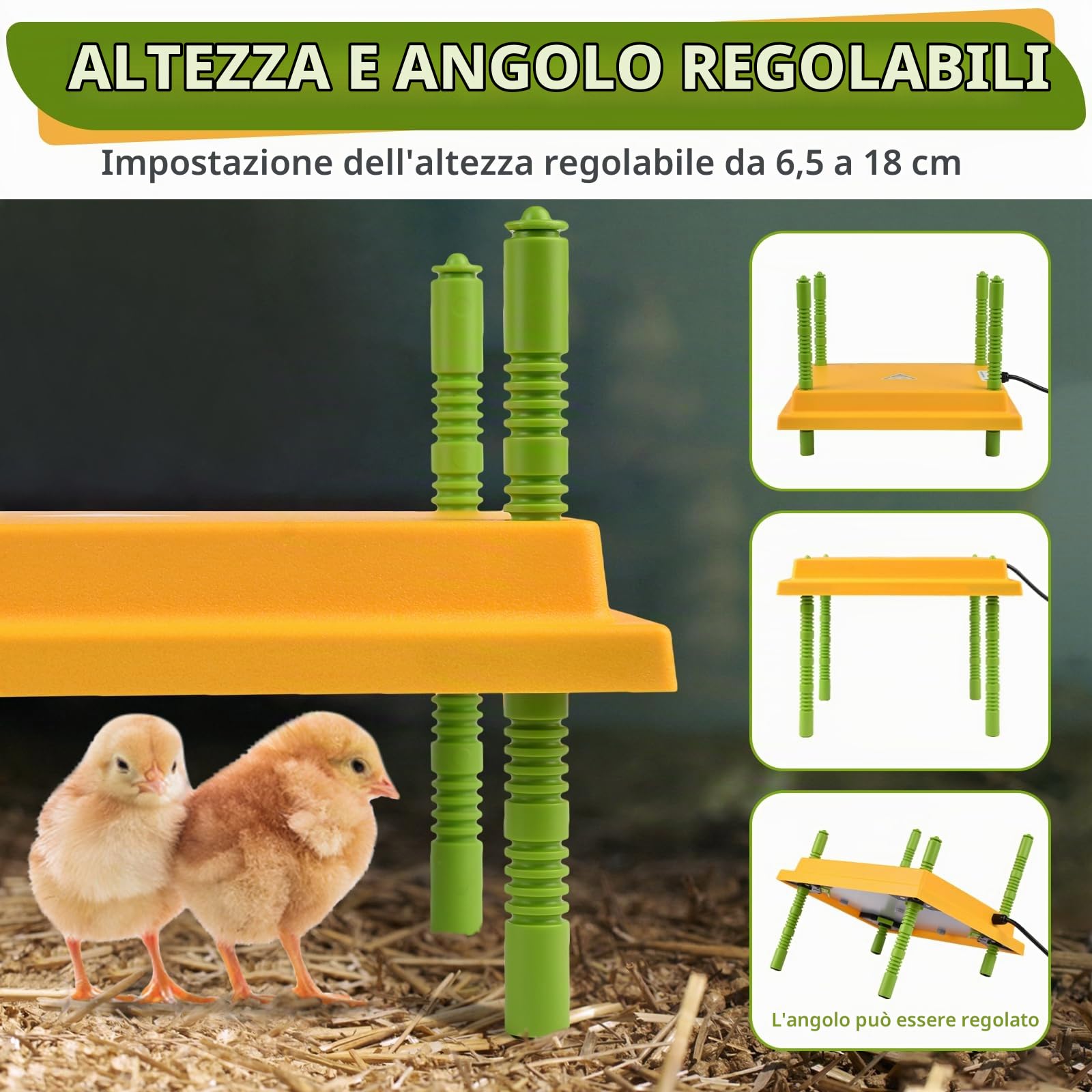 Piastra riscaldante per pulcini, temperatura regolabile, lampada riscaldante, piastra di riscaldamento per allevamento di pulcini, cova artificiale 25 x 30 cm