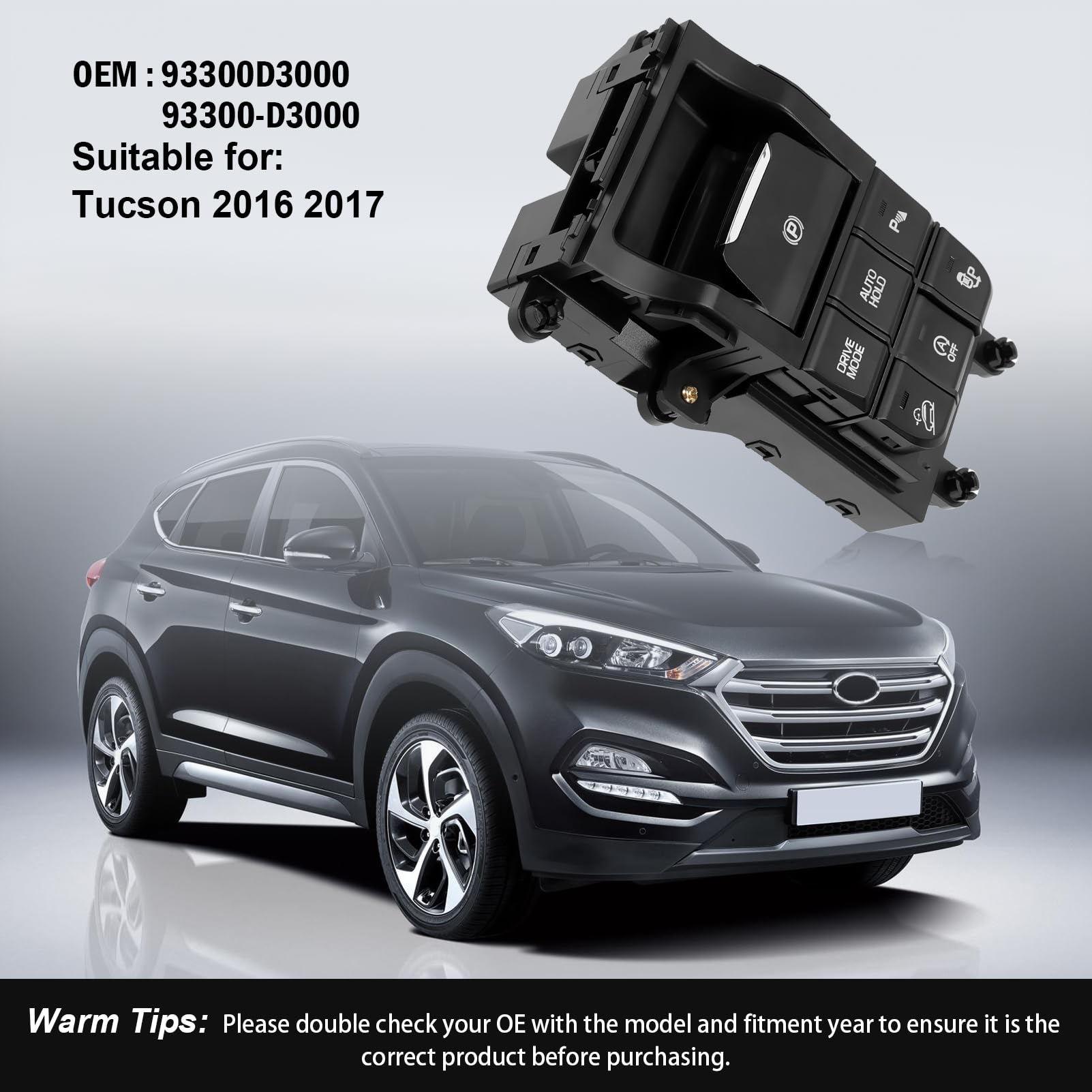 Attuatore freno di stazionamento per Tucson 2016-2017 93300D3000 93300-D3000 Interruttore freno a mano elettronico Console a flusso completo Freno di stazionamento elettrico