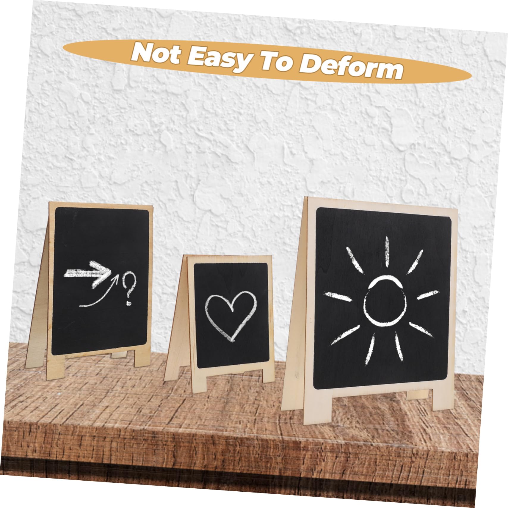 DOITOOL 5 Sätze Desktop -nachricht Blackboard Tafel Form Mit Tischschild Mini -kreidebrett Erste Beachten Restaurant Kreidebretter Notizen Klein Party Schwarz Holz 3 Stücke * 5
