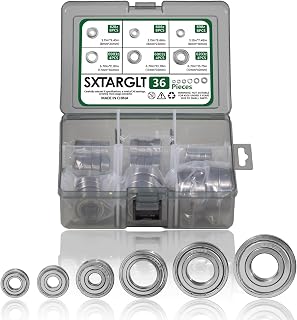 SXTARGLT 36PCS Ball Bearings Kit - 698ZZ 608ZZ 628ZZ 6903ZZ 6003ZZ 6203ZZ Double Metal Shielded Deep Groove for Skateboards Motors 3D Printers