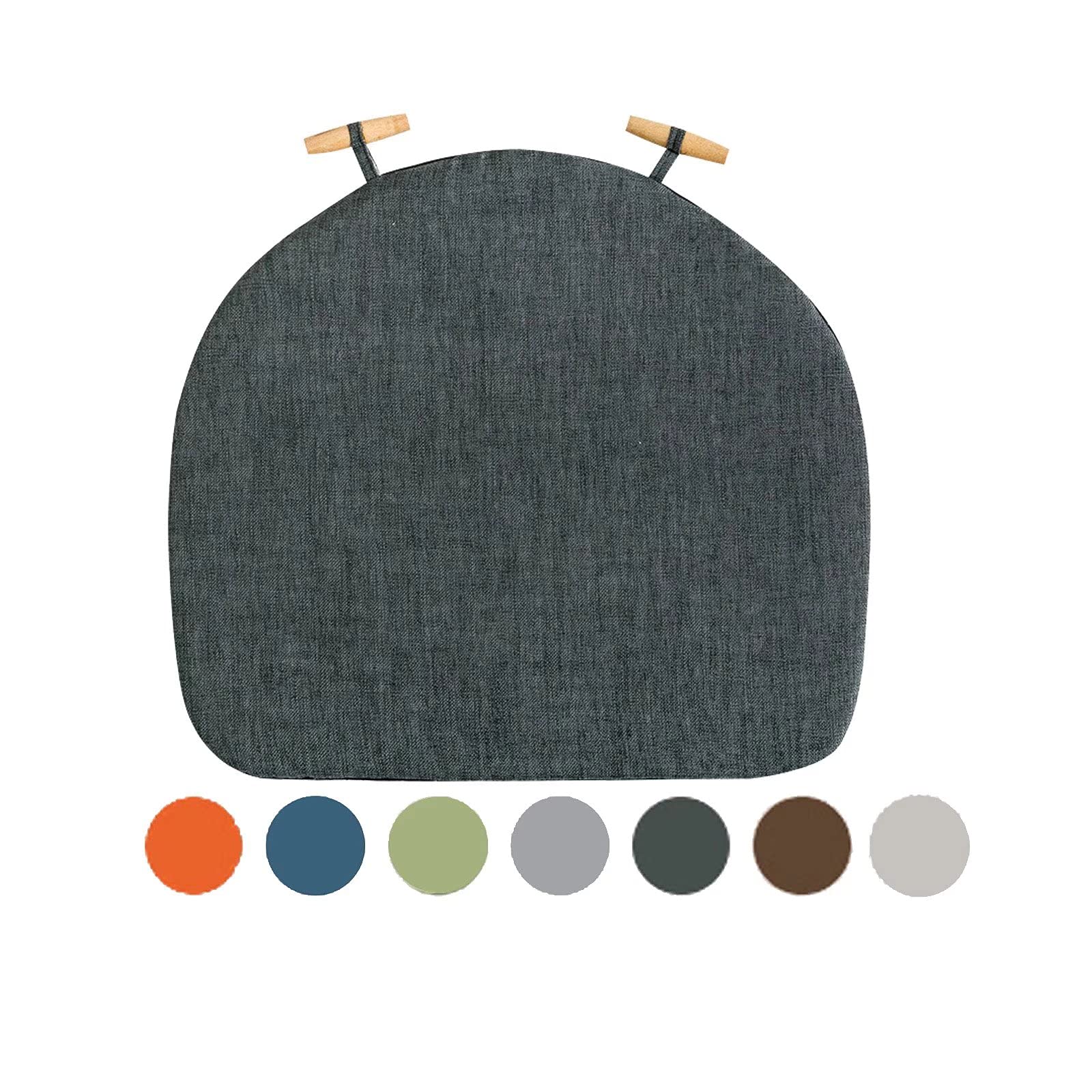 Cuscini Per Sedie Da Pranzo Cozyide: 43,2x43,2 Cm, Memory Foam Con Fondo Antiscivolo E Lacci Regolabili, Confezione Da 4, Nero