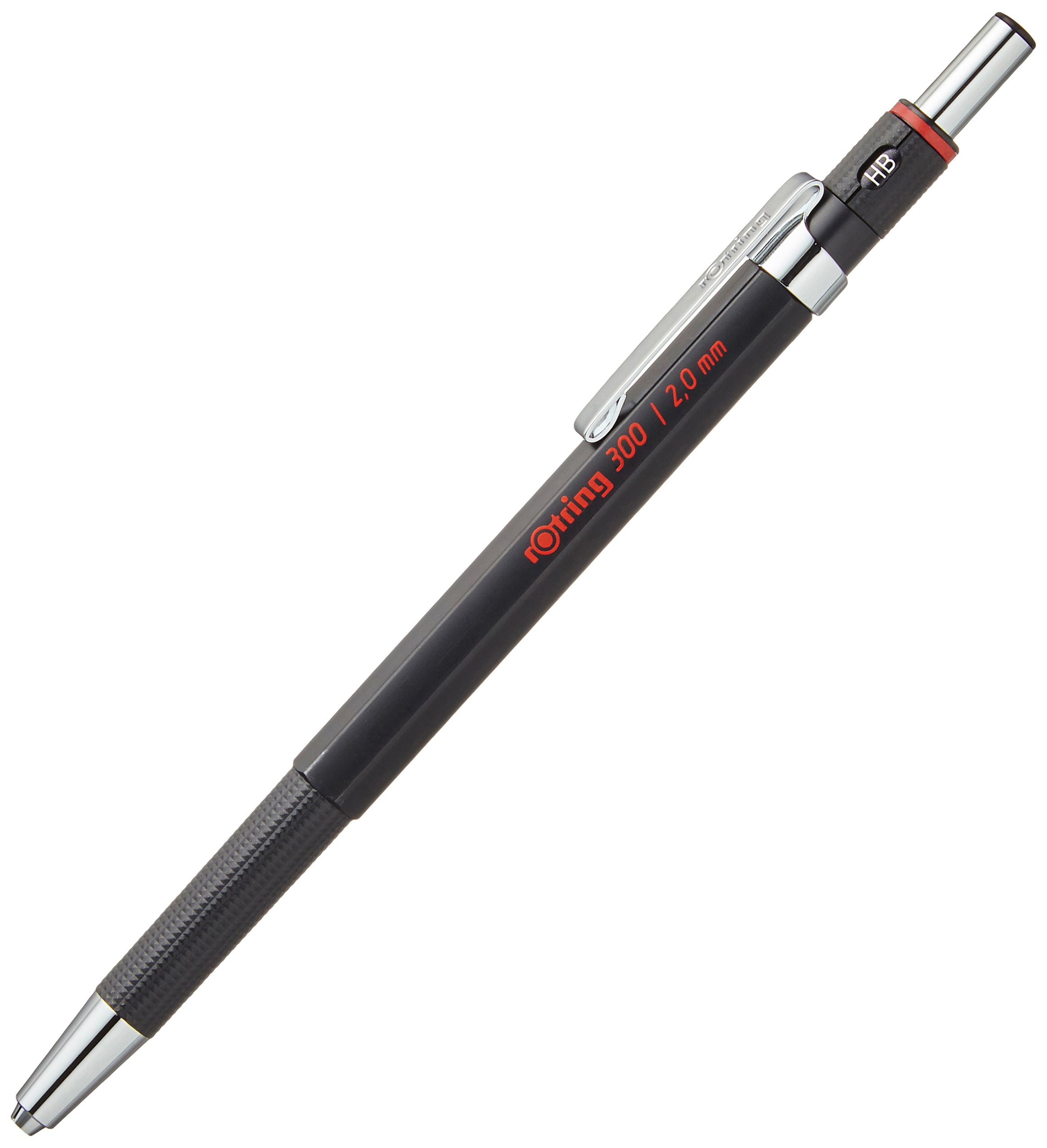Rotring - Portaminas 300 de 2 mm, modelo 1904729, estructura negra, paquete de 10 unidades