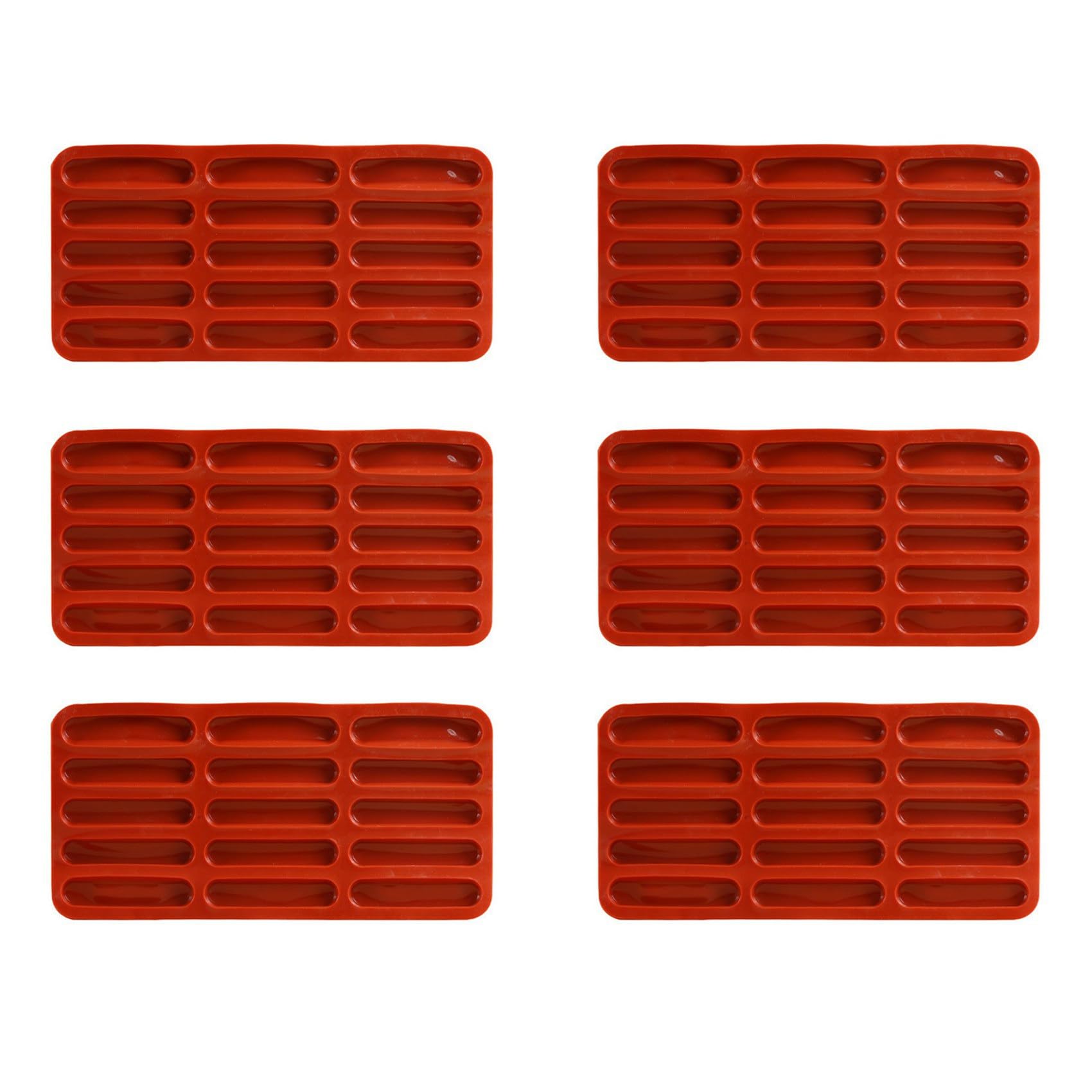Hndhbfgrt 6X Tiramisu Finger Biscuit Silicone Mould,15 Cavities Cereal Bars Baking Mould Long Strip Silicone Mold