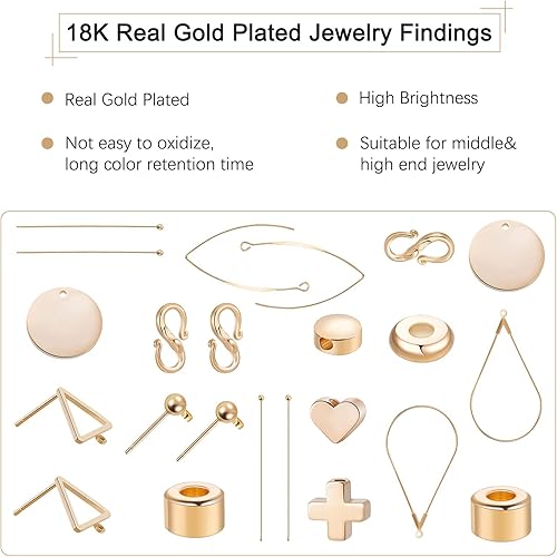 Miniatura 6 de BENECREAT 500 cuentas espaciadoras de latón chapado en oro real de 18 quilates, cuentas espaciadoras de disco de metal para fabricación de joyas,