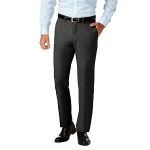 J M Haggar Mens 4 Way Stretch Slim Fit Flat Front Dress Pant