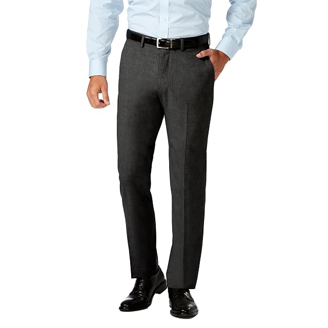 J M Haggar Mens 4 Way Stretch Slim Fit Flat Front Dress Pant