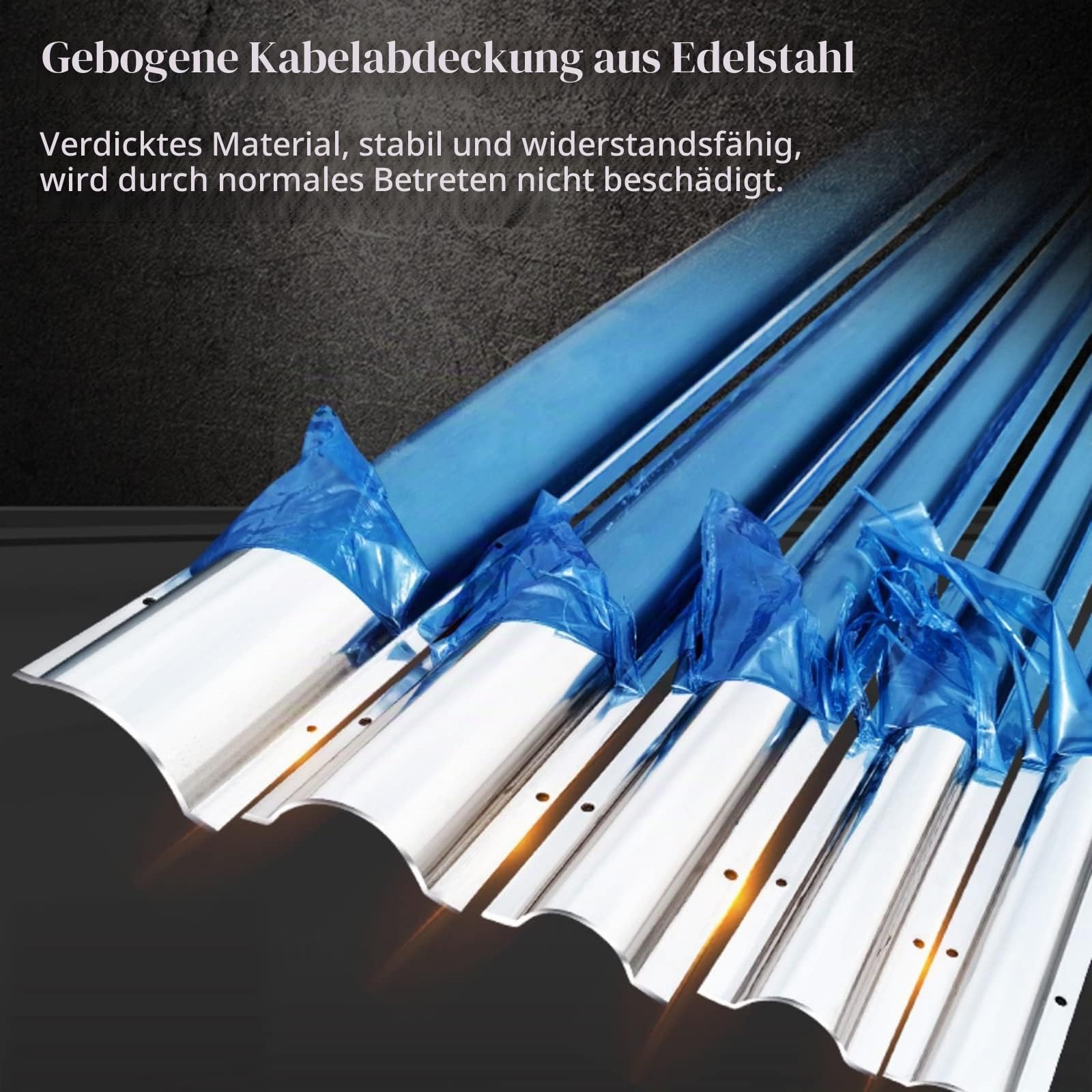 Kabelkanal Kabelabdeckungen Aus Rostfreiem Stahl, Kabelkanäle Zum Verstecken Von Kabeln Boden Wand Kabel Management Kit Für Strom- Und Telefonleitungen, Kabelschutz Für Innen Und Außen ( Color : Silve