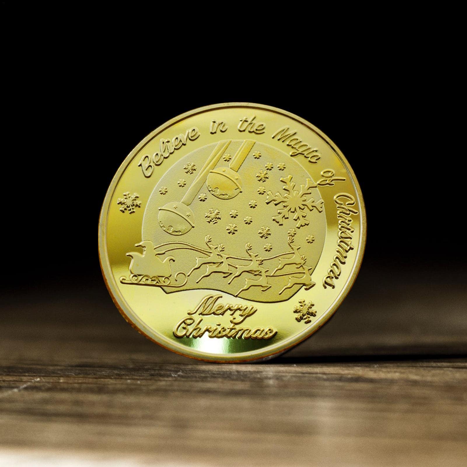 Amazon.co.jp: サンタコイン、記念コイン、クリスマスの靴下詰め物、ジングルベルパターンのクリスマスチャレンジコイン 、クリスマスパーティーのための個別の収集可能なコインはギフトを支持します Yaoshi : ホビー