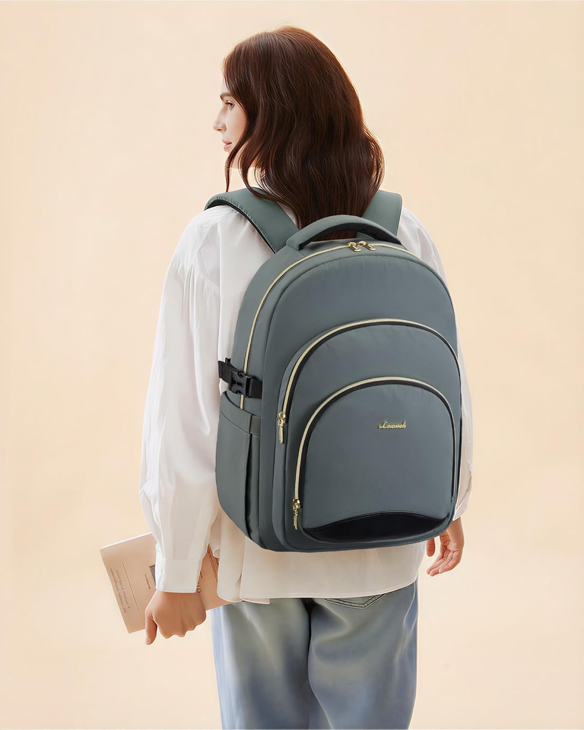 LOVEVOOK Laptop Backpack for Women, 15.6-Inch Work Backpack, College Bookbag Casual Personal Item Travel Bag Business Computer Daypack for Teacher Nurse, Gift