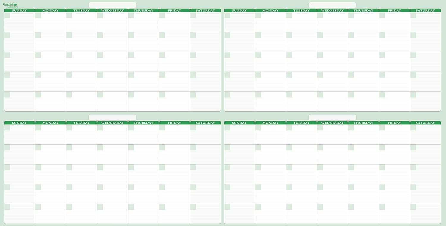 Sky Blue 48" x 32" 120-Day/4-Month Premiumd Dry-Erase Vertical Wall Calendar. Incudes Marker and eraser. Ours lasts a lifetime.