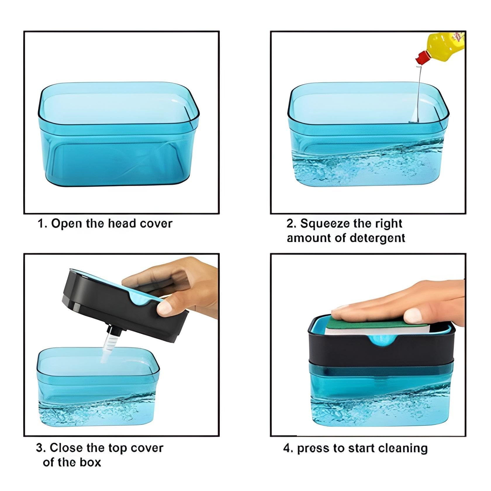 Oblivion Soap Dispenser for Wash Basin 1 Pc β 2-in-1 Soap Dispenser for Dishwashing, Liquid Holder Pump with Instant Refill, Durable & Efficient Kitchen Accessories Items for Home, Easy One-Hand Use 3