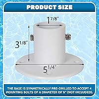 Vista 2 de ECOTRIC Brida de anclaje de cubierta de aluminio fundido sobre el suelo, escaleras/pasamanos/tobogán - 1 7/8 pulgadas de diámetro de 1.9 pulgadas