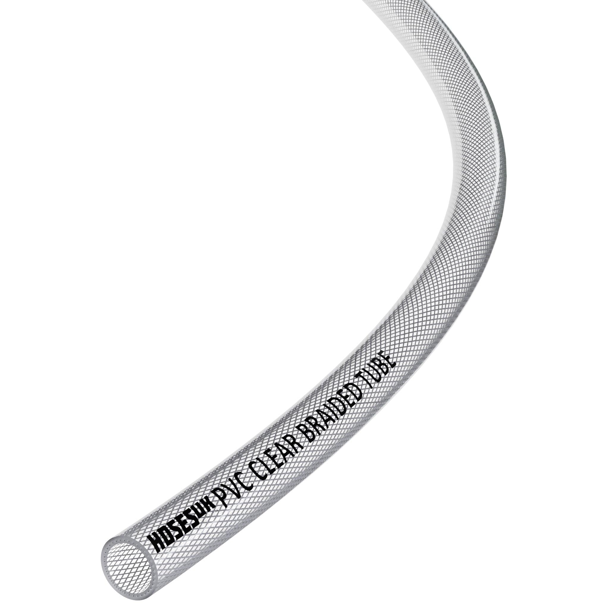 Manguera de plástico flexible reforzada trenzada transparente de PVC de 10 mm (3/8") ID, para aire, agua, aceite, gas, alimentos – 3 metros