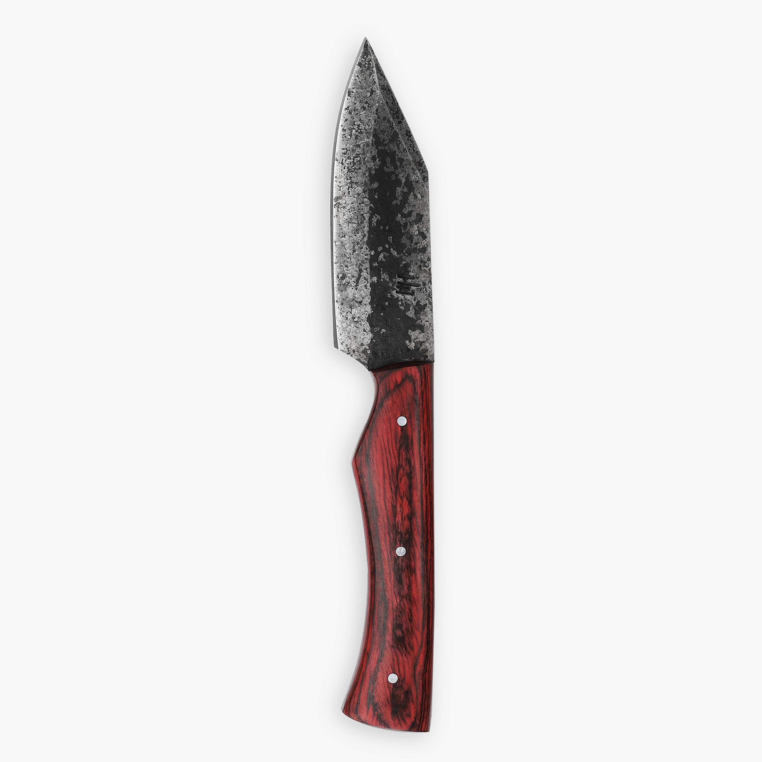 Hobby Hut HH-332 Handgemachtes Jagdmesser mit Scheide, 21 cm, 1095 Messer mit Fester Klinge aus Kohlenstoffstahl, Pakka-Holzgriff Für Jagdcamping