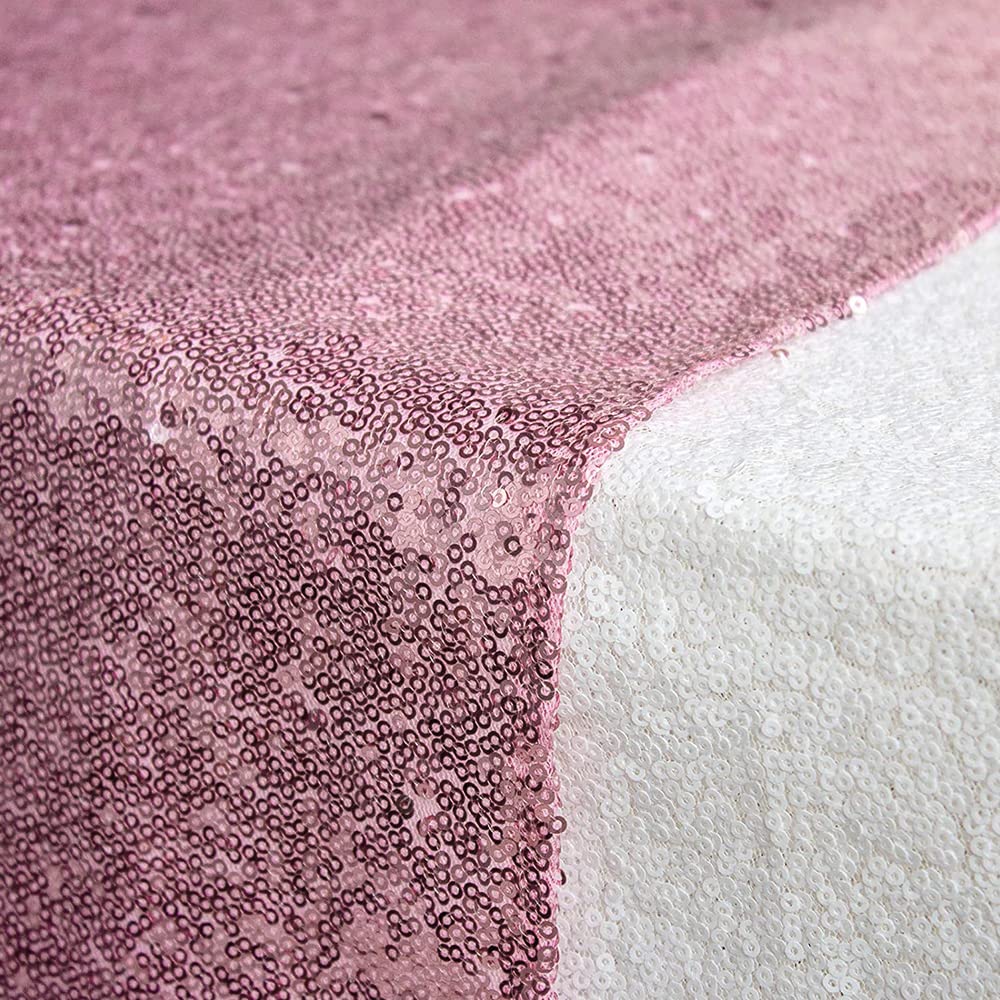 Tischläufer mit Pailletten, 30,5 x 182,9 cm, Pink, Glitzer, Fuchsia, Läufer für Geburtstagsparty, Dekorationen, Hochzeit, Junggesellinnenabschied, Urlaub, Feier, Brautparty, Babyparty, 10 Packungen