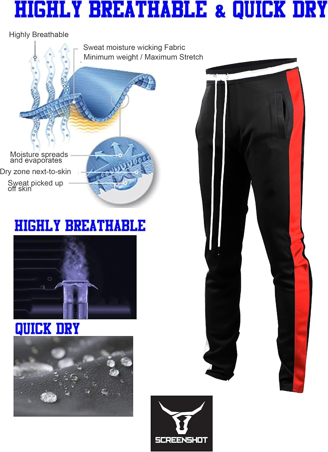 SCREENSHOT-Track Pants S41700 Mens Premium Slim Athletic Fitness Lifestyle Workout Bottoms - Classic Fit - Image 4