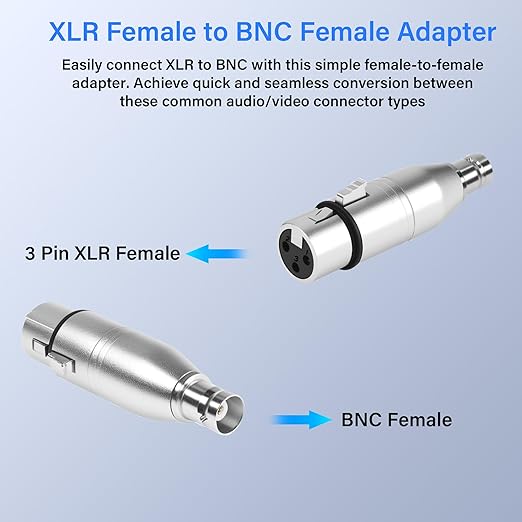 Adaptador XLR 3 Pines Hembra a BNC Hembra para Micrófono, Audio y Video miniatura 2