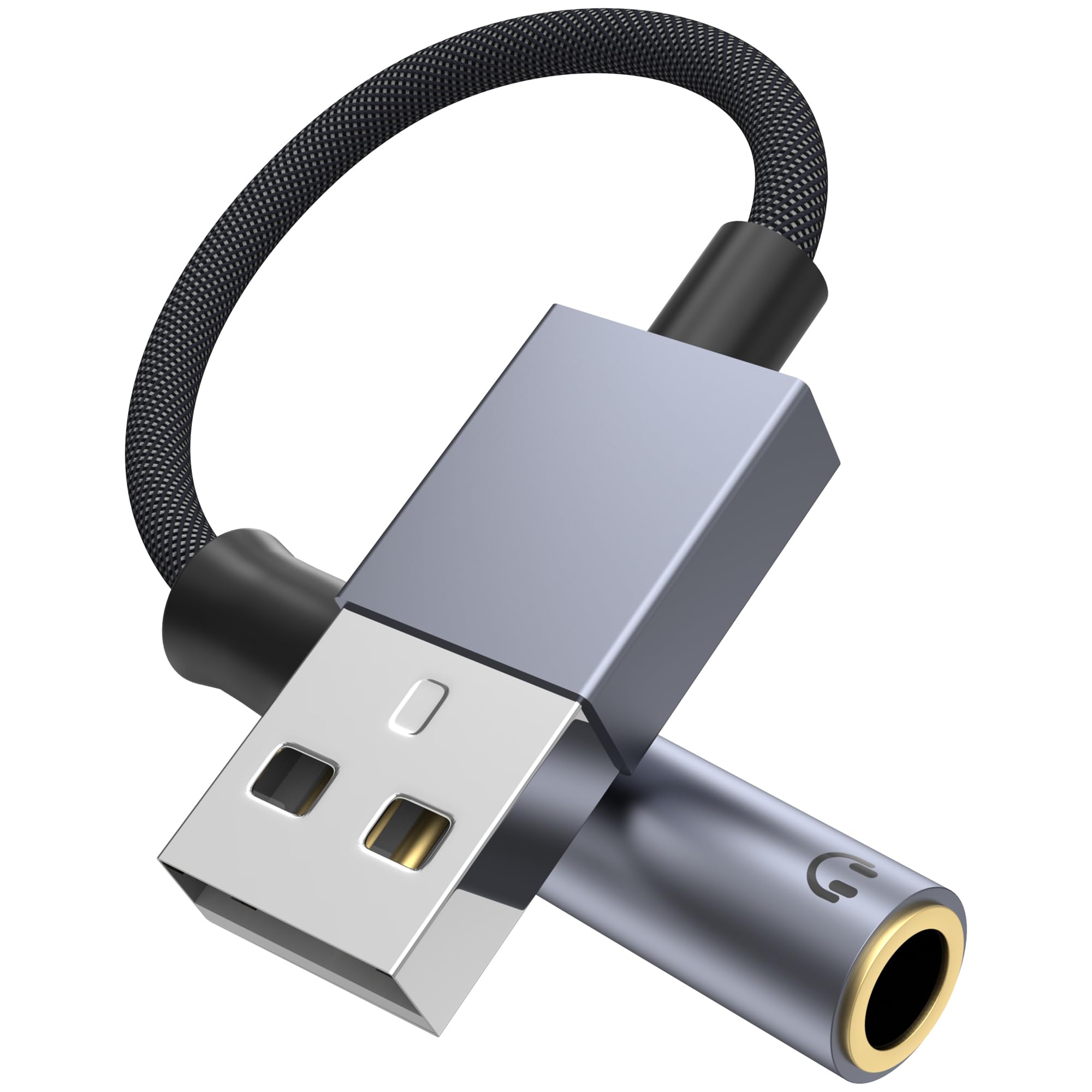 AUX to USB Adapter USB to 3.5mm Jack Audio Adapter, USB to Aux Cable External Stereo Sound Card USB to 3.5mm TRRS Female Compatible with Headset, PC, Laptop, Linux, Desktops, PS4 and More Device