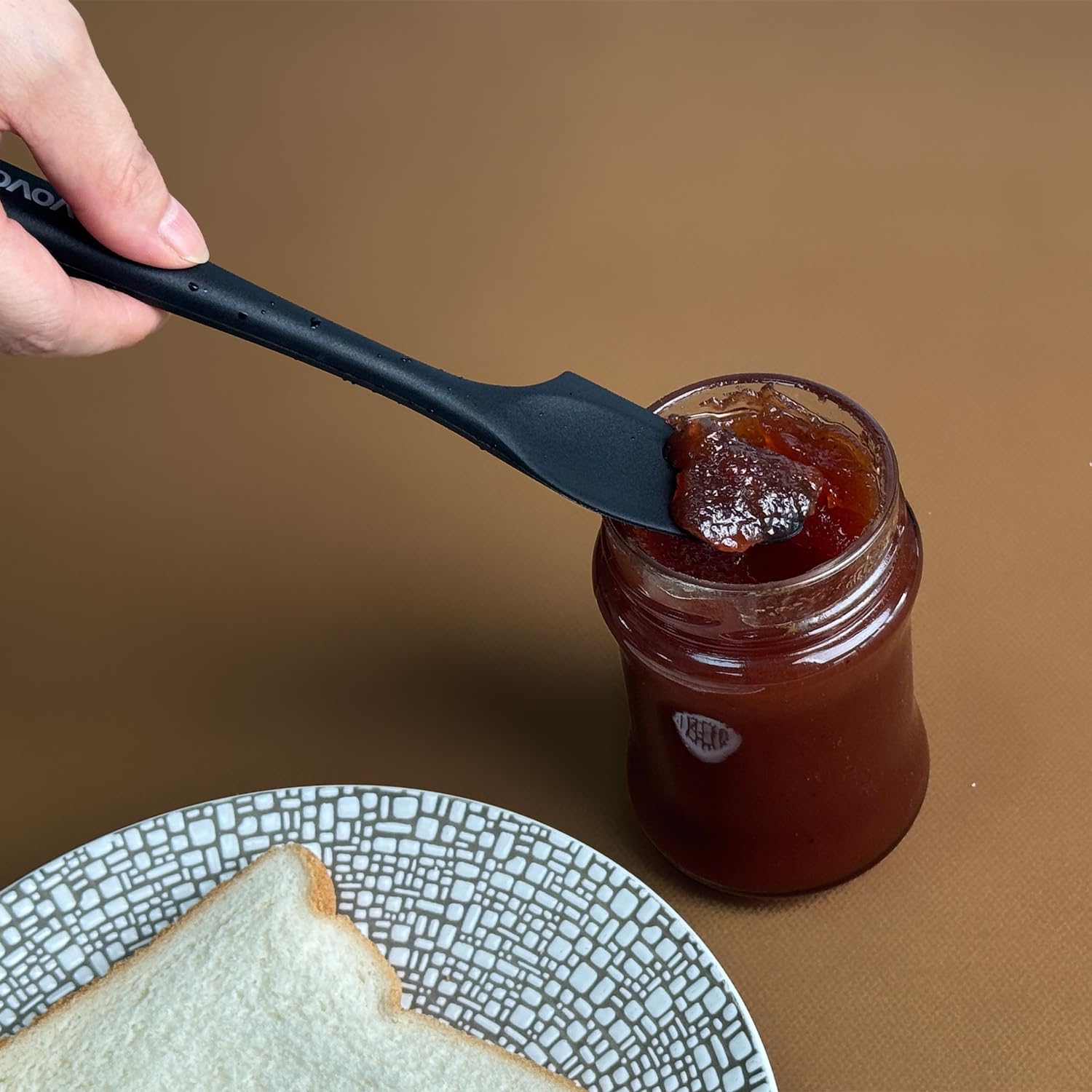 Mini espátulas de silicona, espátula pequeña curvada con cuenco poco profundo para cocina, raspador de tarros sin costuras para cocinar hornear, espátula húmeda para alimentos para mascotas, 8.2