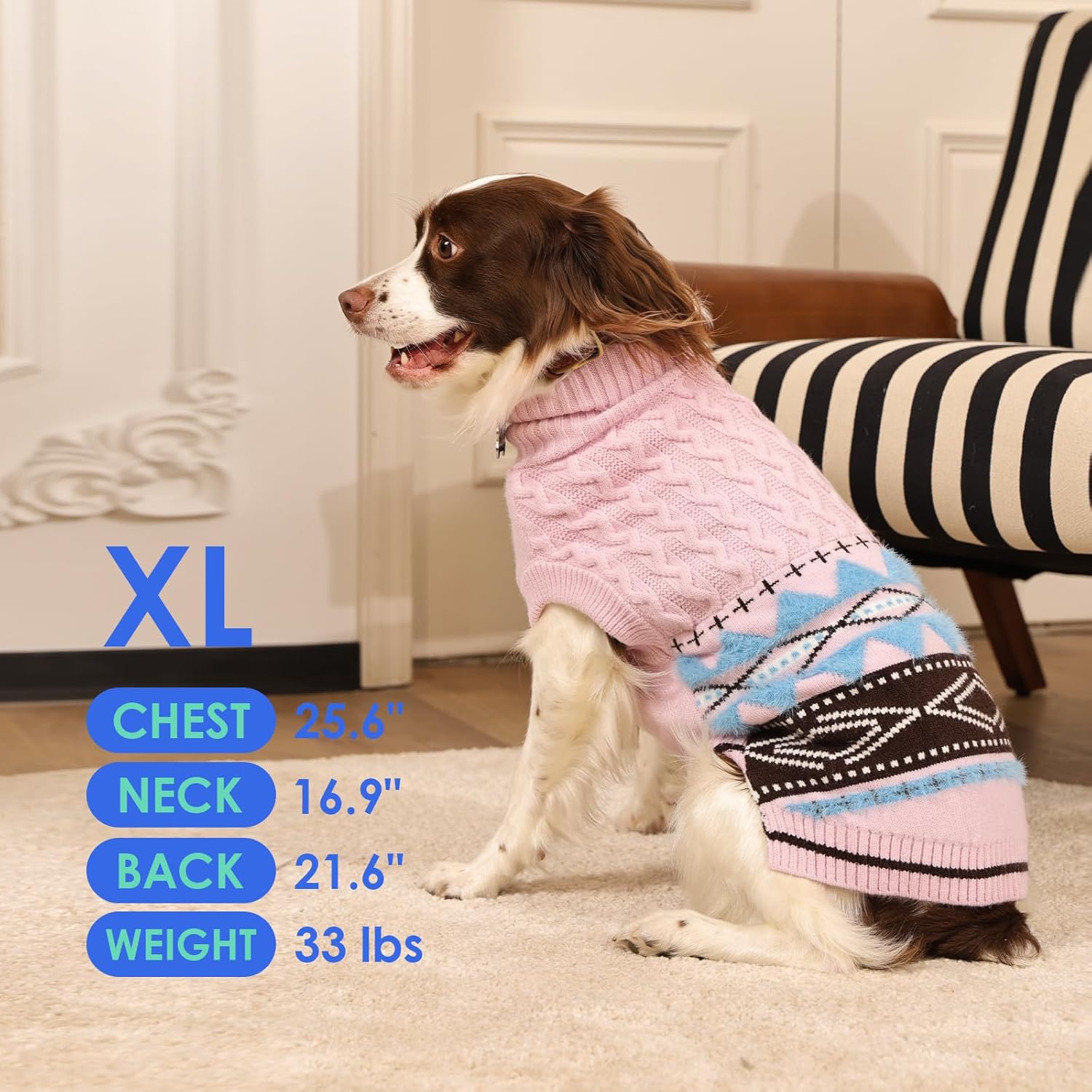 MIGOHI Warm Dachshund Sweater Soft Dog Sweater for Small Dogs | Wiener Dog Sweaters with Leash Hole Sleeveless Knitted Pullover Vest Winter Christmas Knitwear for Fall & Winter,Wiener,Pug,Pink,M