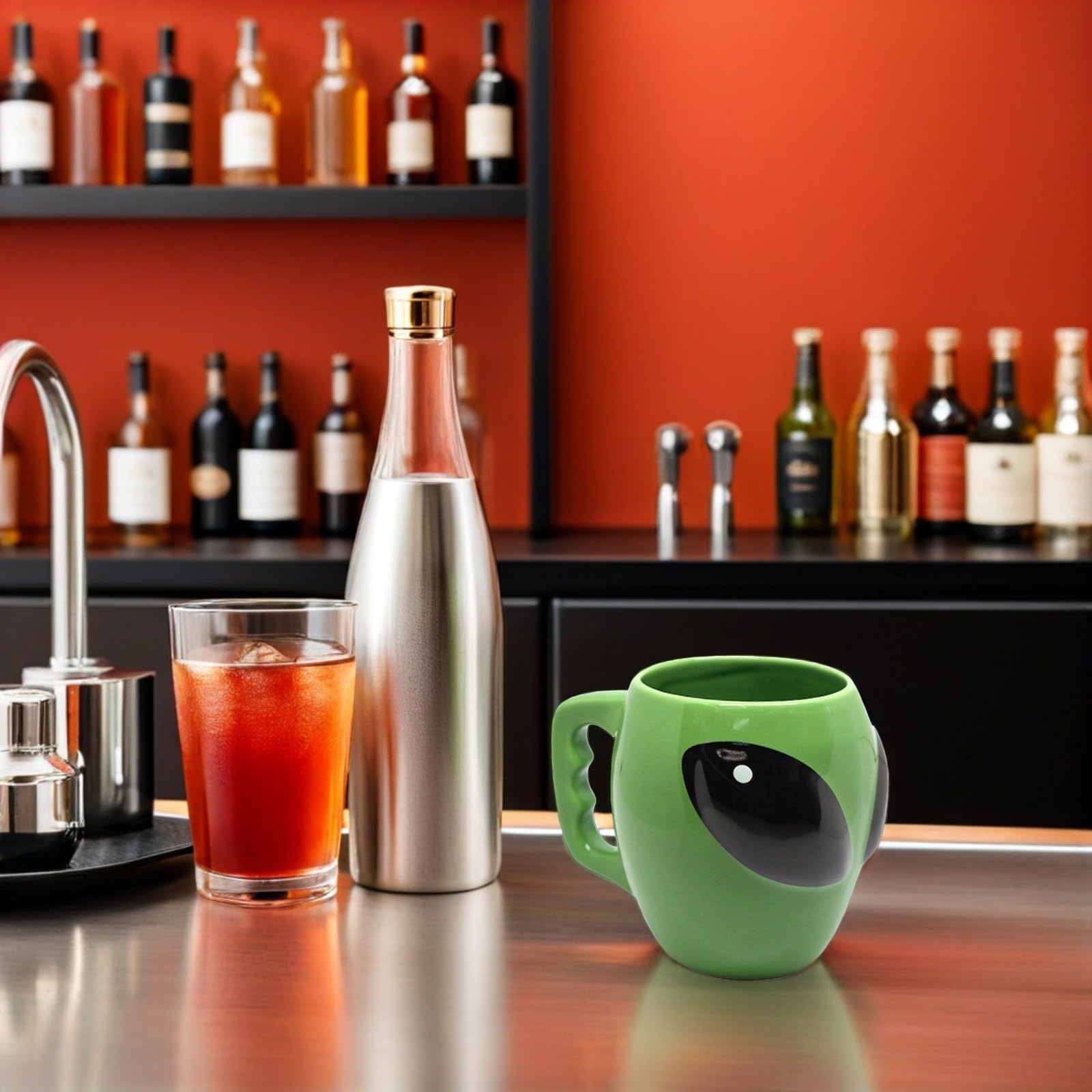 Artibetter Tazza in Ceramica da Caffè e Tè Multifunzione Resistente all'Usura Manico Curvo Ergonomico per Uso Quotidiano in Ufficio e Casa Design 3D Decorativo