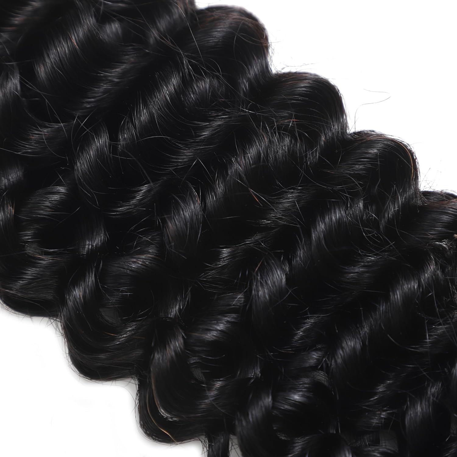 Deep Wave Bulk Human Hair Braiding for Boho Braids Tissage Cheveux Humain Naturels Unprocessed No Weft Tissage Bresilien Curly Bundle Virgin Hair 2 Braids Per Pack 100g Extension Cheveux 16 Pouces