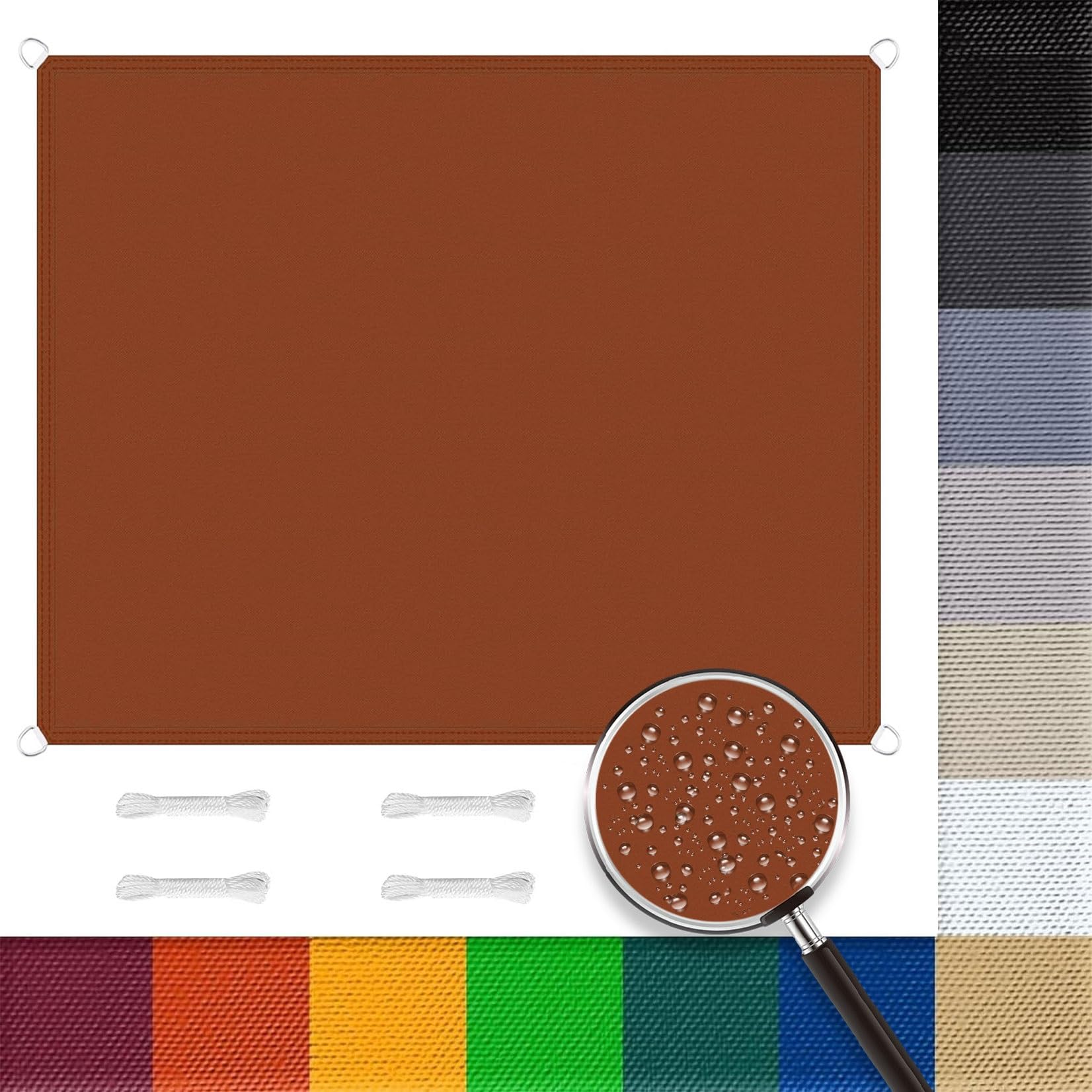 Auvent pare-soleil rouge rouille 2x4 m pour ombrager le balcon et la terrasse en été