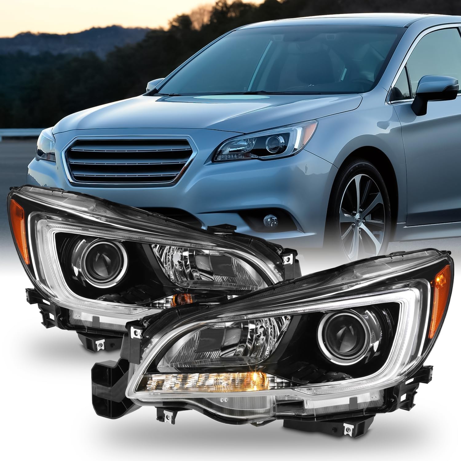 KEEKPO Driver Side Headlight Assembly For 2015-2017 Ford Expedition (Chrome Reflector Type, Halogen)