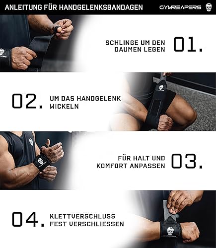 Miniatura 6 de Gymreapers Muñequeras de levantamiento de pesas (aprobadas por IPF) de 18 pulgadas, soporte de muñeca de calidad profesional con lazo para el pulgar