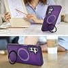 para Samsung Galaxy A15 Funda con Protector de Pantalla, Púrpura Oscuro | Anti-Rayaduras, Soporte de Anillo Magnético, Compatible con MagSafe, Funda Protectora de Cuerpo Completo 360 para Hombres Mujeres Niñas 3