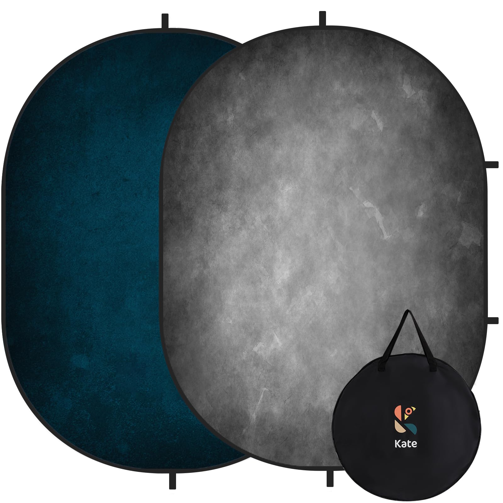 Kate Collapsible Backdrop Pop Up Photo Backdrops Grey Blue Portable for Headshot