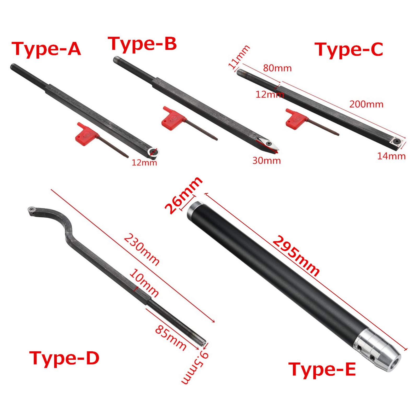 Scalpello, 5 Pezzi Utensili per Tornitura Del Legno Scalpelli per Tornio per Legno Portautensili per Tornitura Del Legno Scalpello Rotante Tondo/Diamantato/Quadrato/Curvo per Hobbisti Del Leg
