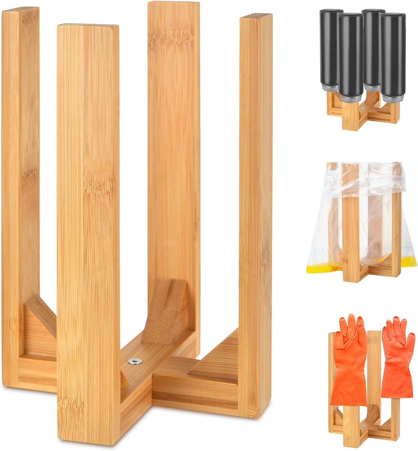 Wooden Water Bottle Drying Rack Plastic Bag Drying Rack