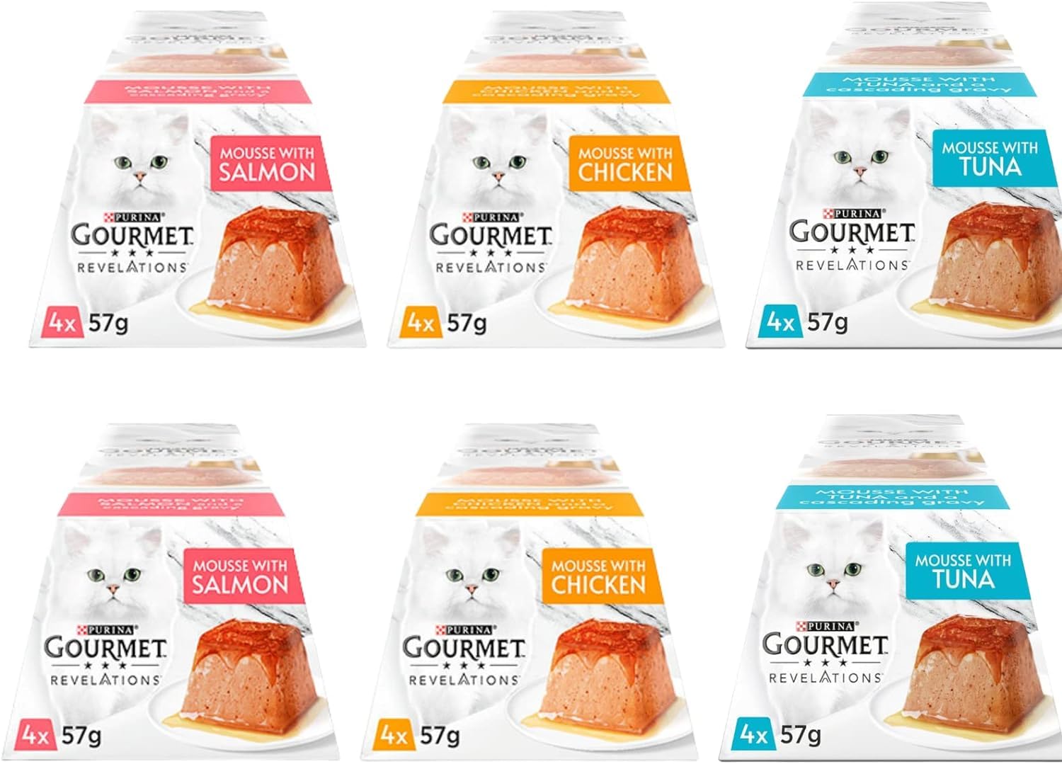Infinite Emblems Gourmet Revelations Contains Wet Cat Food from Mousse with Salmon, Chicken and Tuna (6 x 4 57 g 24 Sleeves Total) in Bundle with Make Your Own