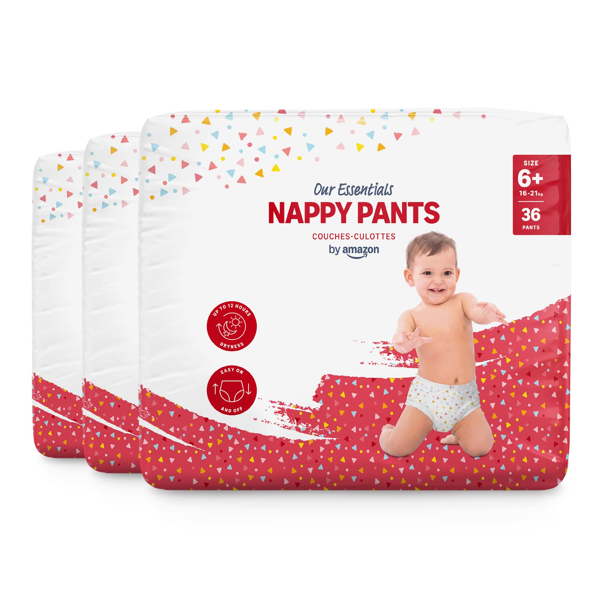by Amazon Pannolini a mutandina - Taglia 6+ (16-21kg) - 108 unità (3 confezioni da 36)